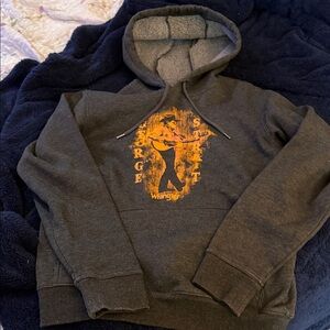 Wrangler Men's Charcoal Hoodie with Yellow Graphic